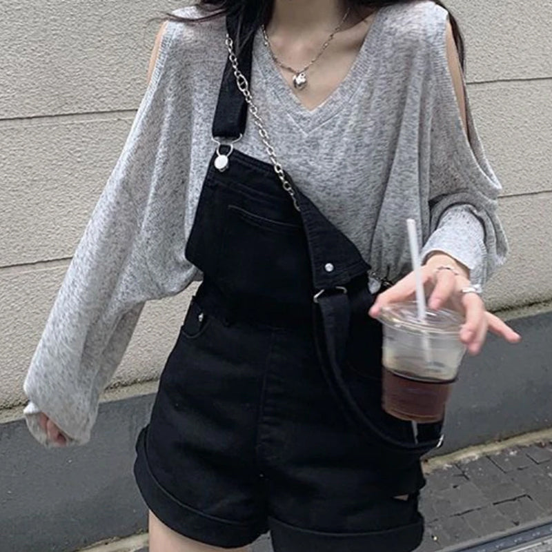 Body Gótico Ceniza Denim