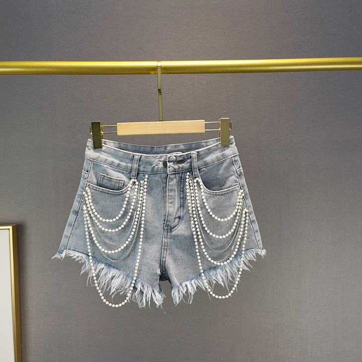 Pantalones Cortos Góticos Pearl Tassel