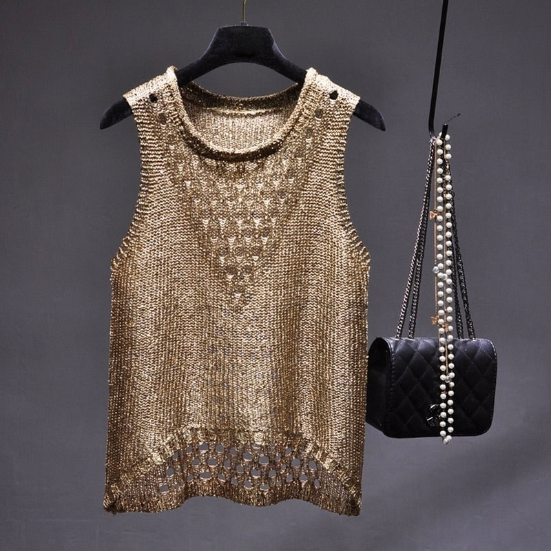 Blusa Gótica Knitted Sequin