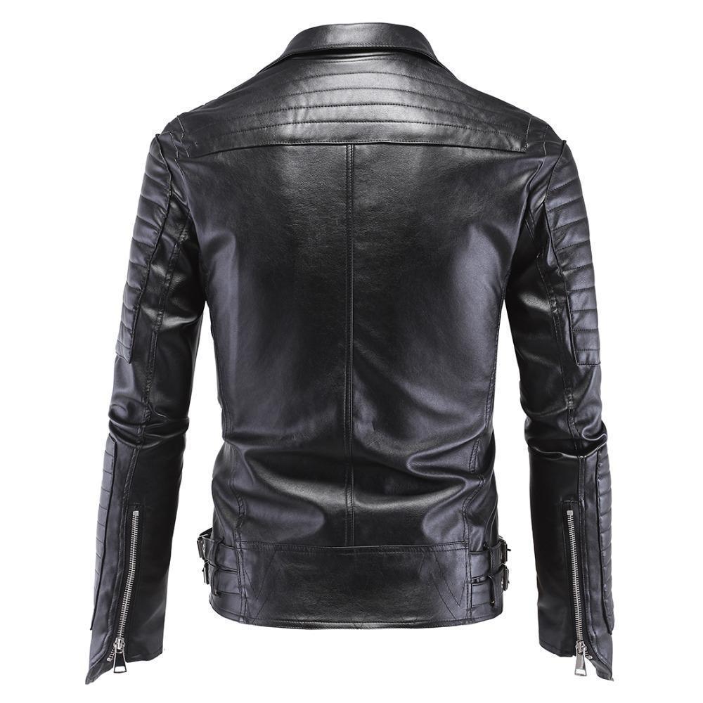 Chaqueta de Cuero Negro Absoluto