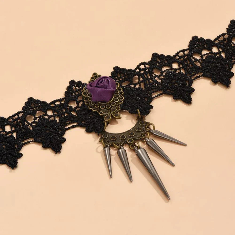 Gótico Lace Choker Maldito