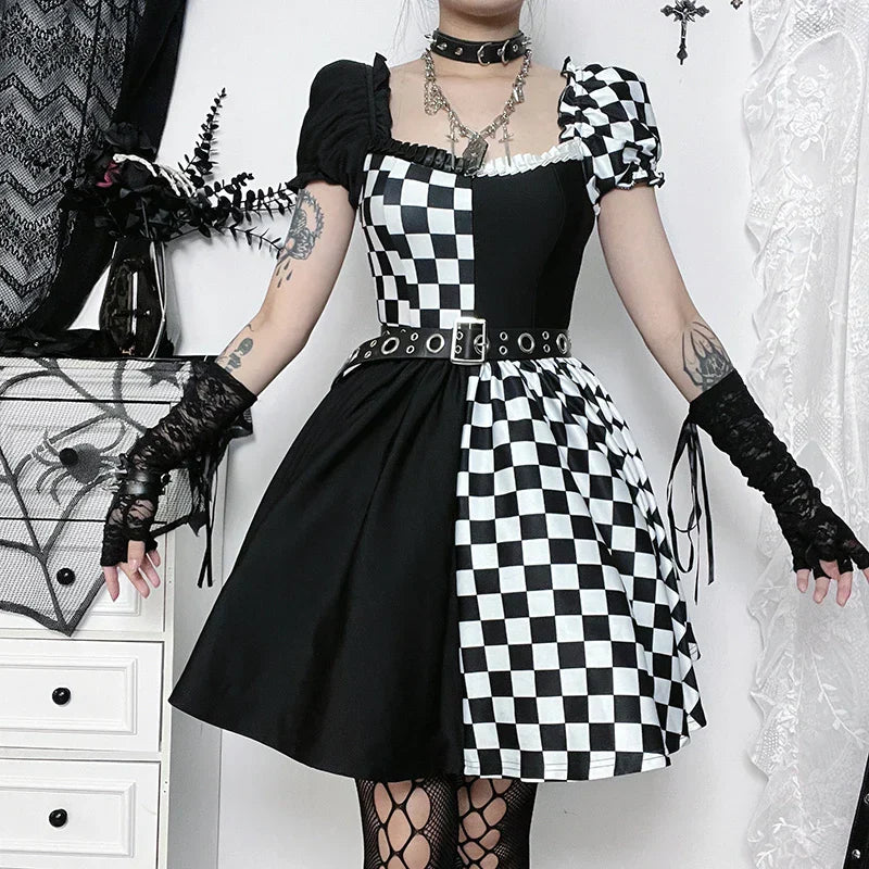 Vestido Gótico Plaid Morgana