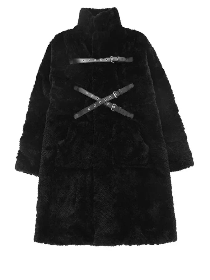 Abrigo Gótico Fuzzy Faux Fur