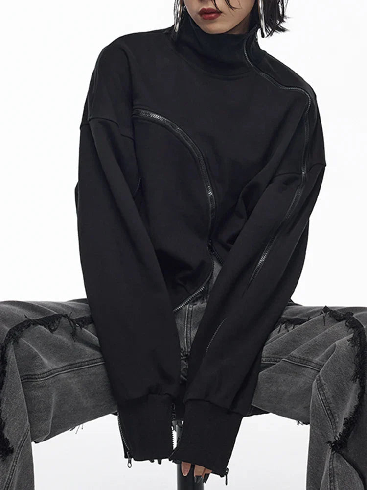 Chaqueta Gótica Turtleneck Long Sleeve Pullover