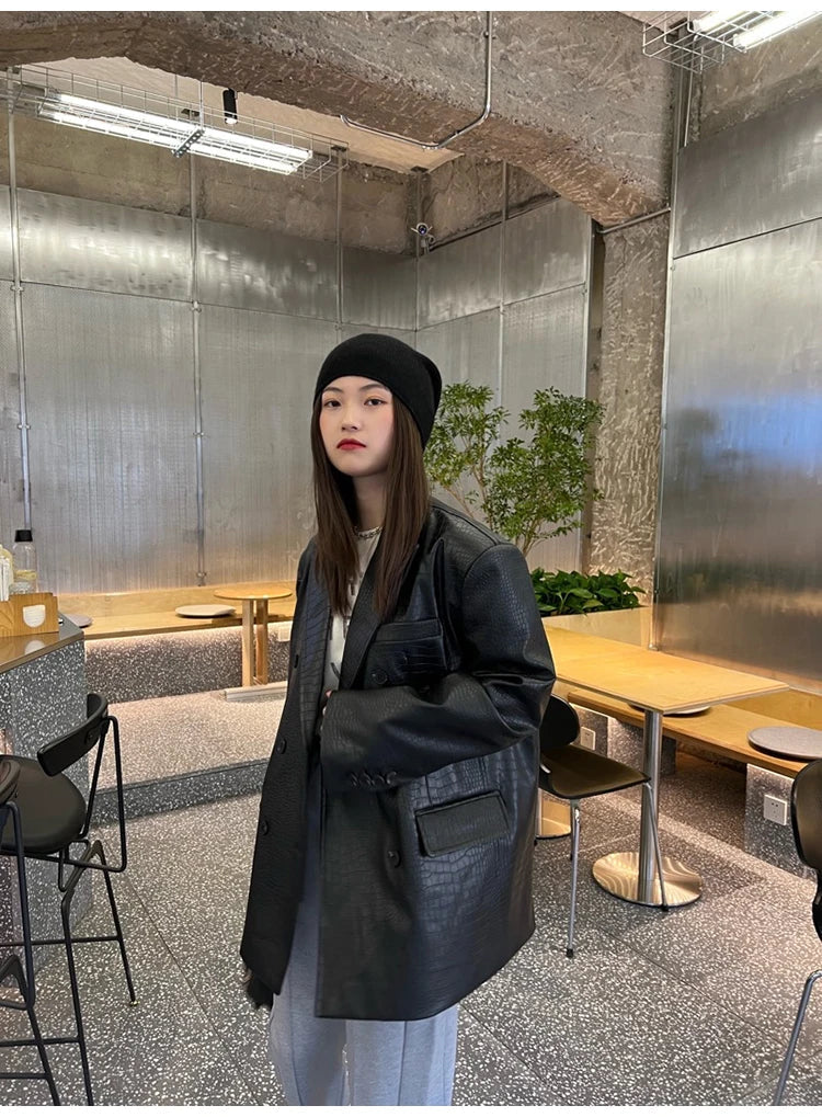 Blazer Gótico Amparo Oversized Crocodile