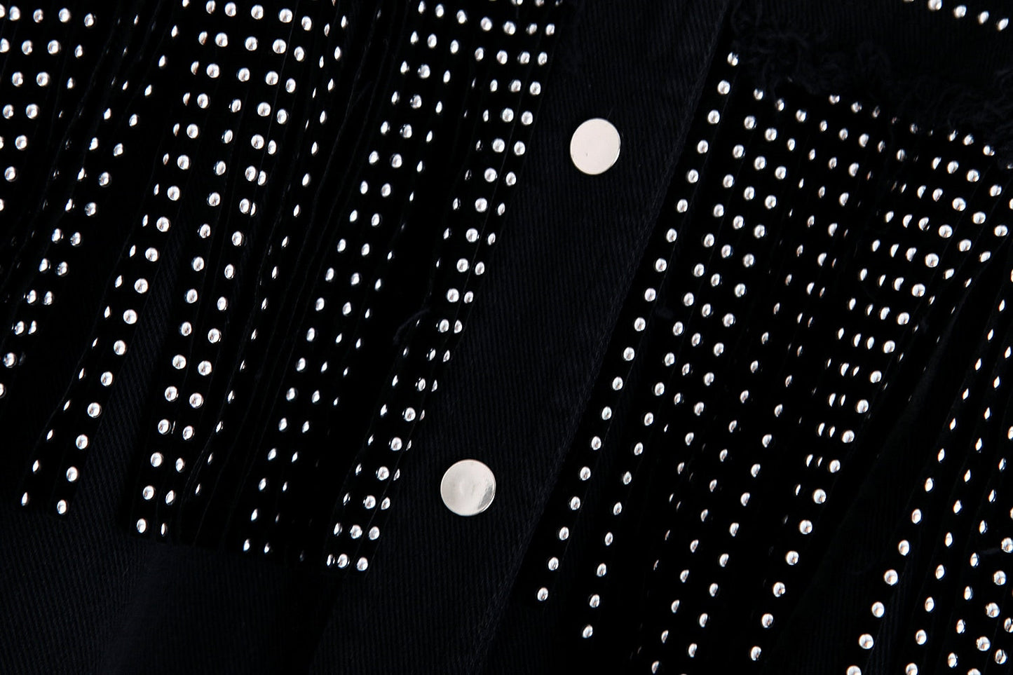 Chaqueta Gótica Denim Tassel Beaded