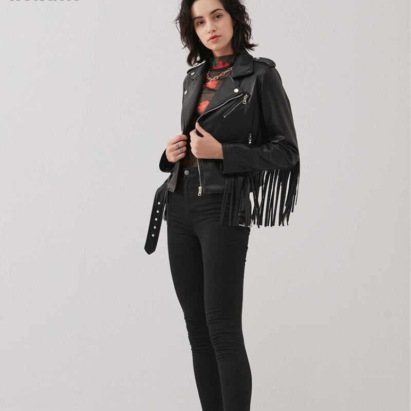 Chaqueta Gótica Fringe Ellen Leather