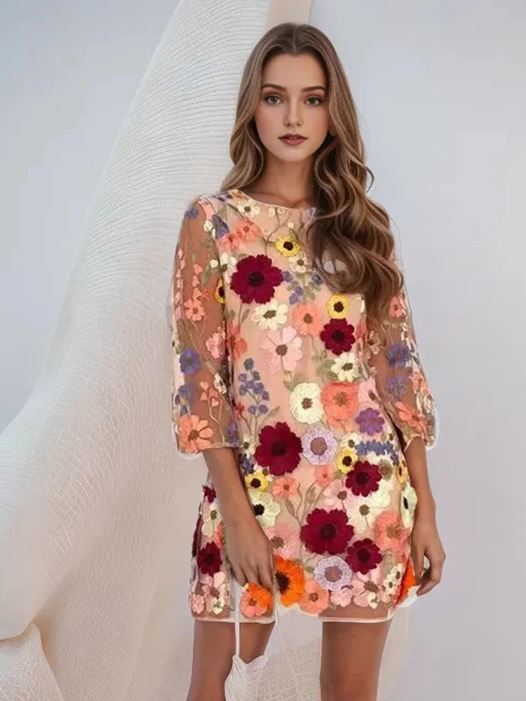 Vestido Gótico Flower Printed Short