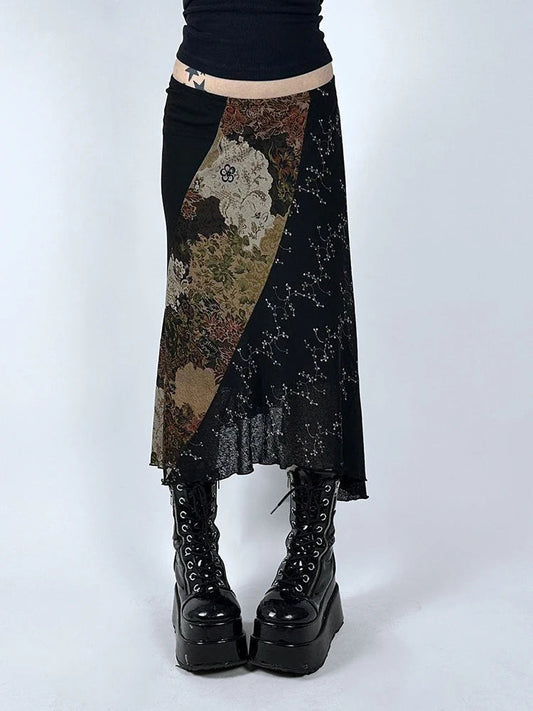 Falda Gótica Sombra de Terciopelo