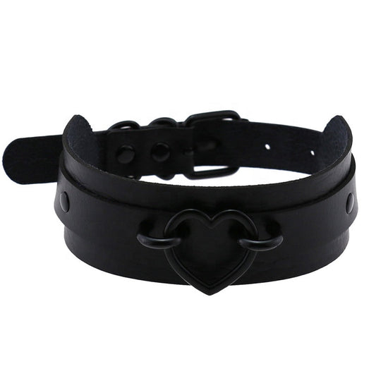 Negro Heart Collar Choker de la Noche Eterna
