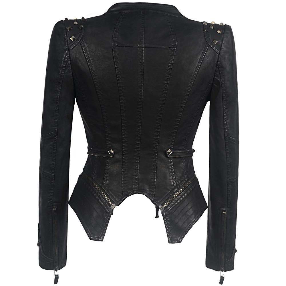 Chaqueta de Cuero Biker Gótica