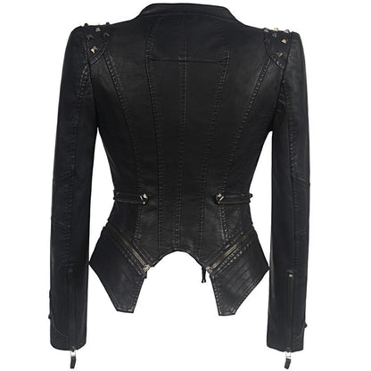 Chaqueta de Cuero Biker Gótica
