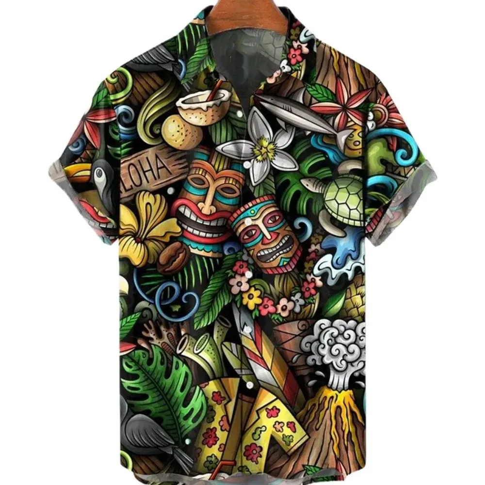 Camisa Tiki Oscuro del Ritual