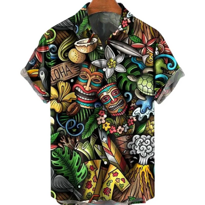 Camisa Tiki Oscuro del Ritual