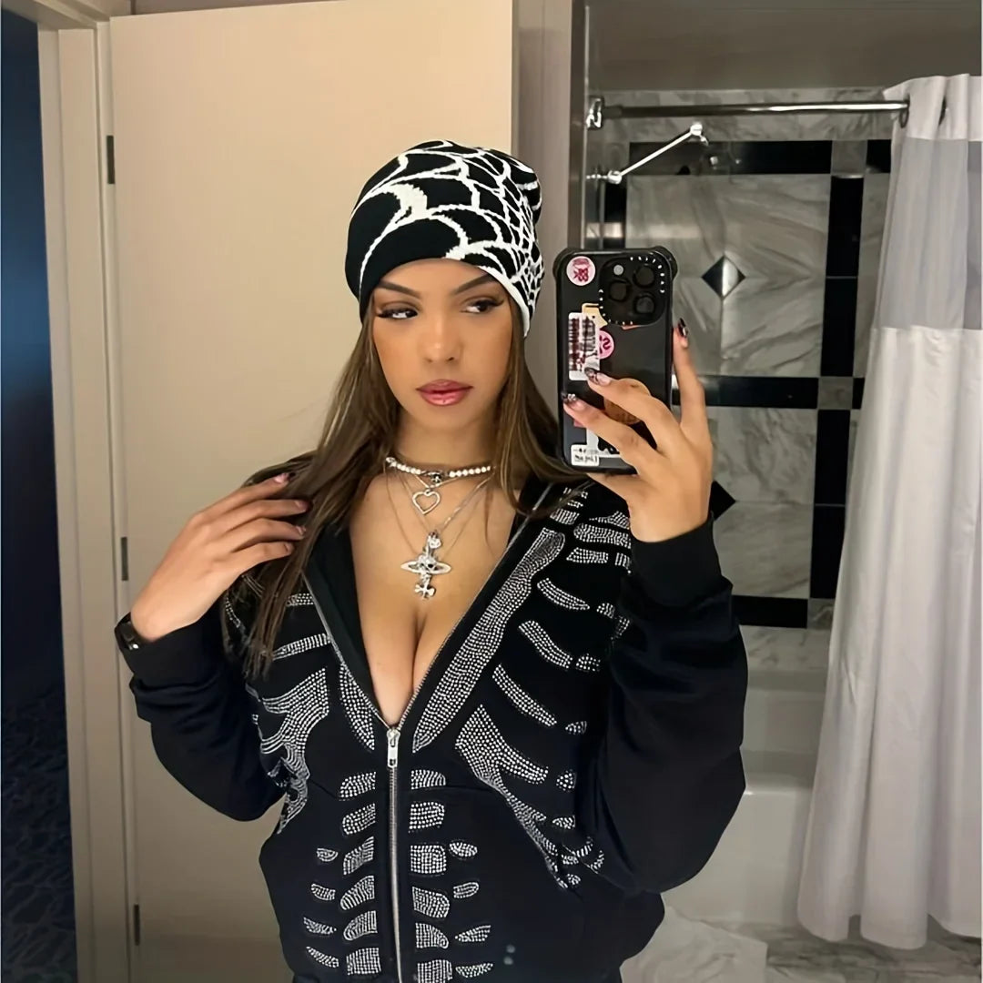 Spider Web Beanie Infernal