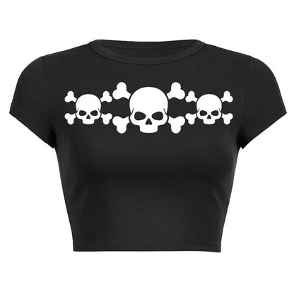 Gótico Skull Crop Top Gótico