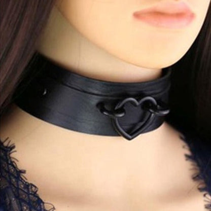 Negro Heart Collar Choker de la Noche Eterna