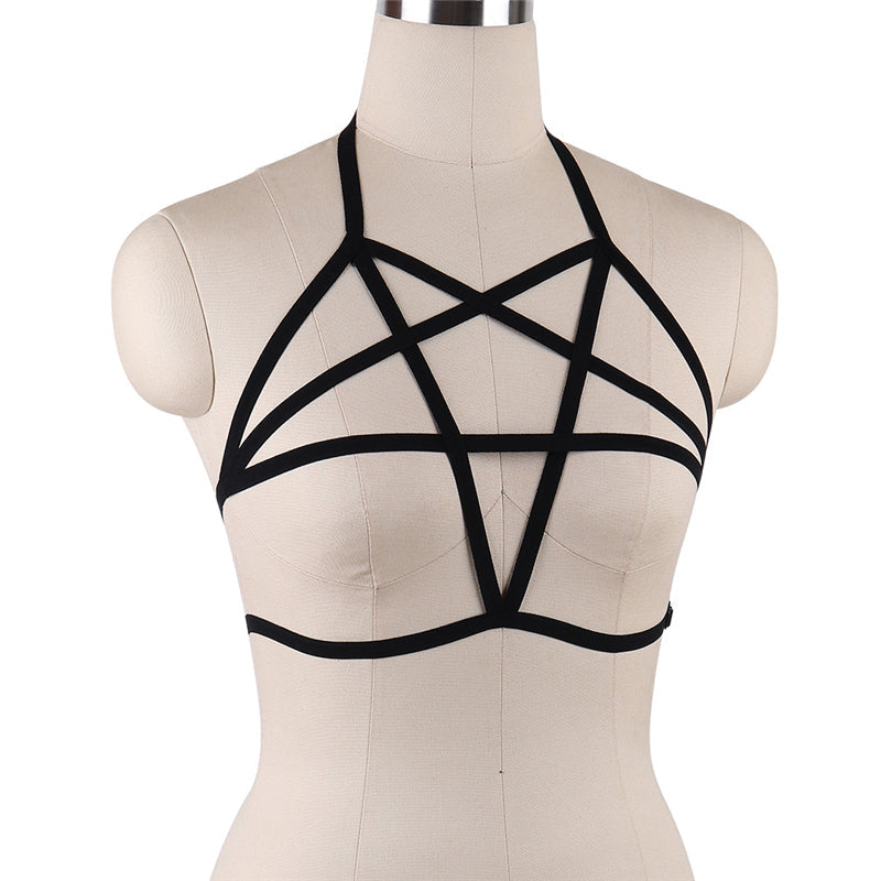 Pentagram Cage Bra Oscuro