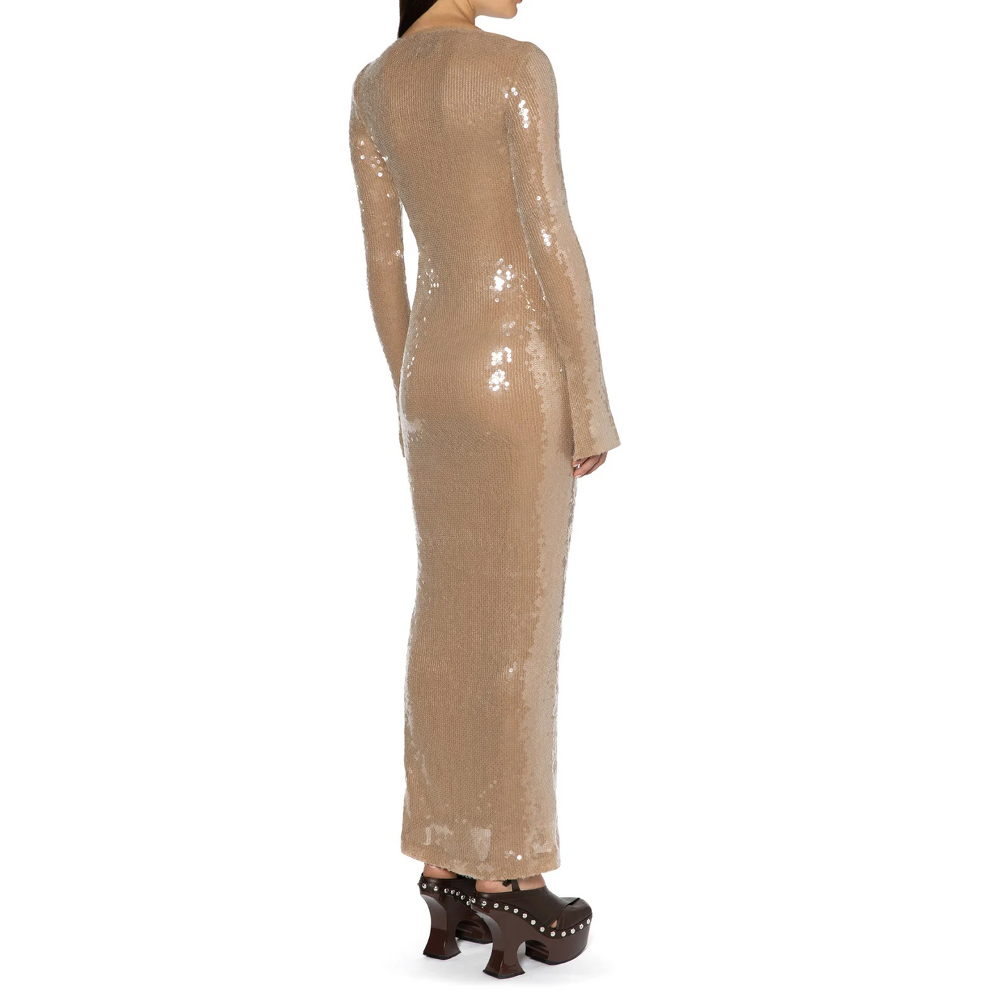 Vestido Gótico Apricot Sequin Maxi