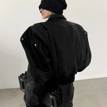 Bomber de Cuero Negra Infernal