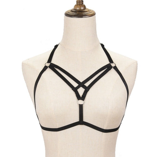 Deep-v Ribbon Harness Bra del Inframundo