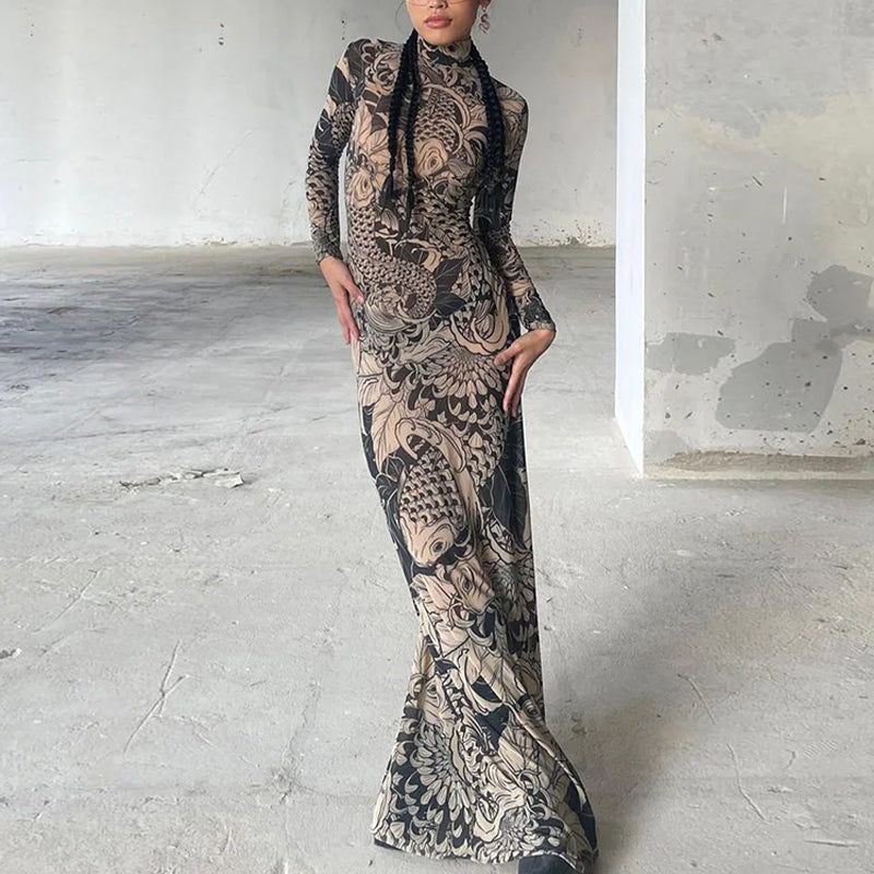 Vestido Maxi Gótico Sombra