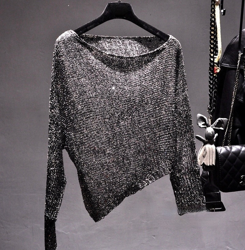 Blusa Gótica Inclined Sequin