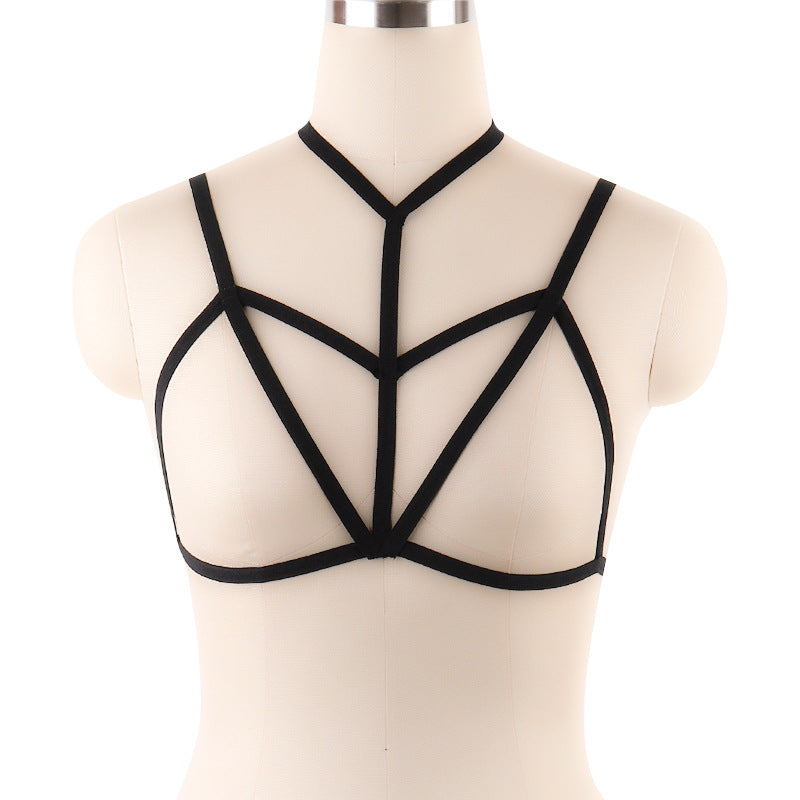 Geometric Cage Harness Bra del Abismo