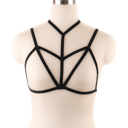 Geometric Cage Harness Bra del Abismo