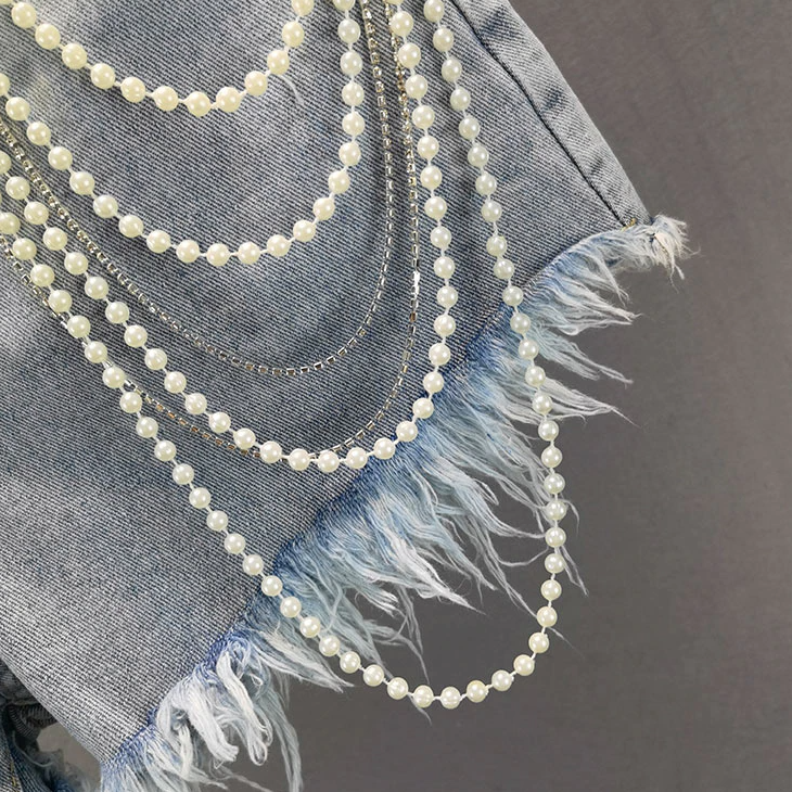 Pantalones Cortos Góticos Pearl Tassel