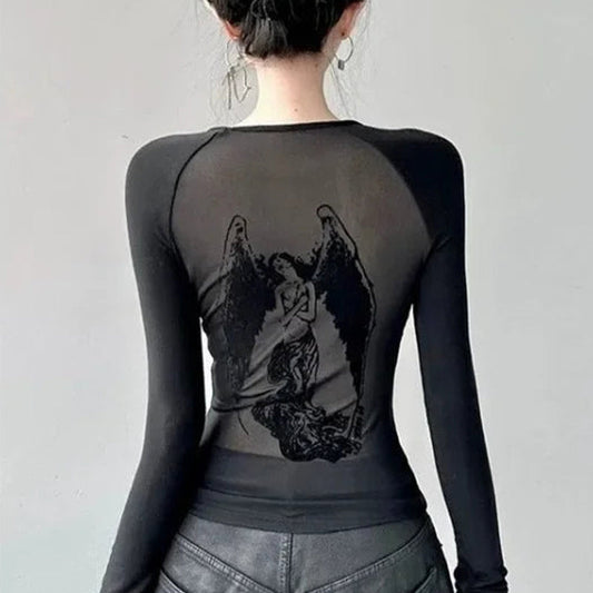 Top Gótico Iris Largo Manga