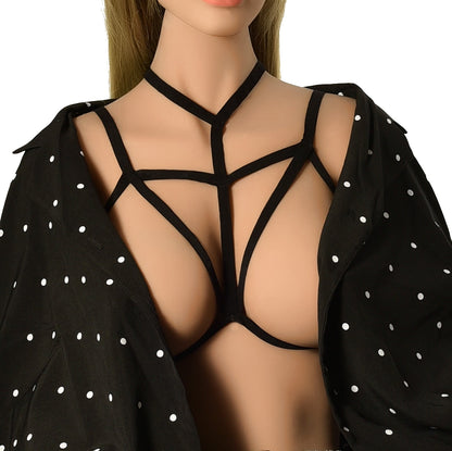 Geometric Cage Harness Bra del Abismo
