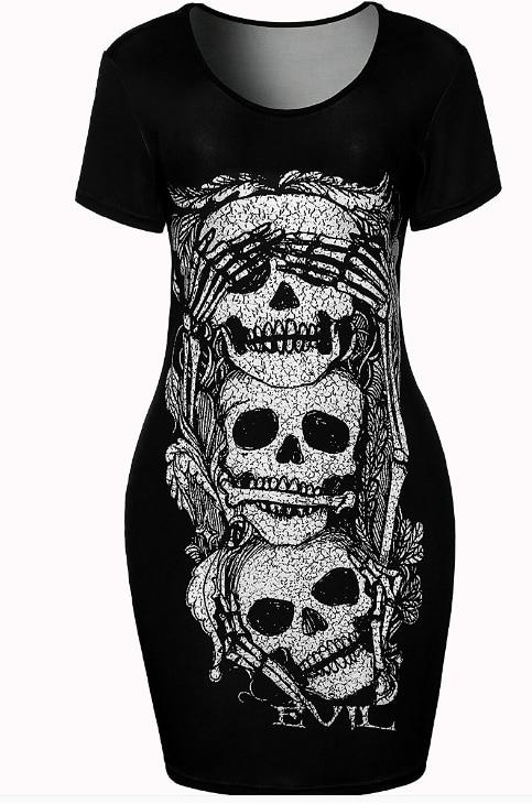 Vestido Gótico Skull Dalia