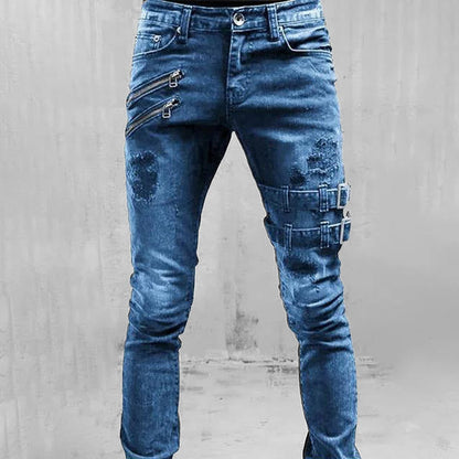 Jeans Góticos con Hebillas del Caos
