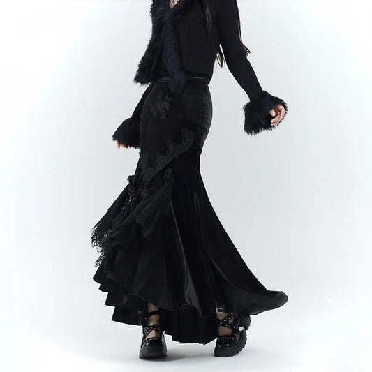 Falda Gótica Ariadna de Terciopelo