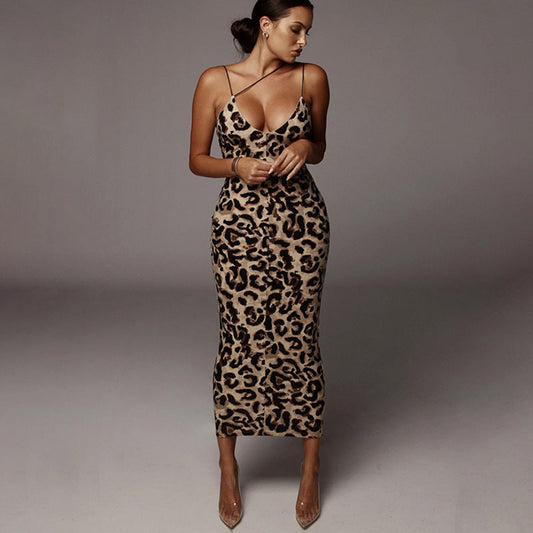 Vestido Gótico Leopard Print Midi