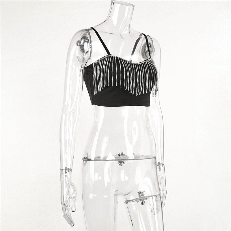 Top Gótico Rhinestone Tassel