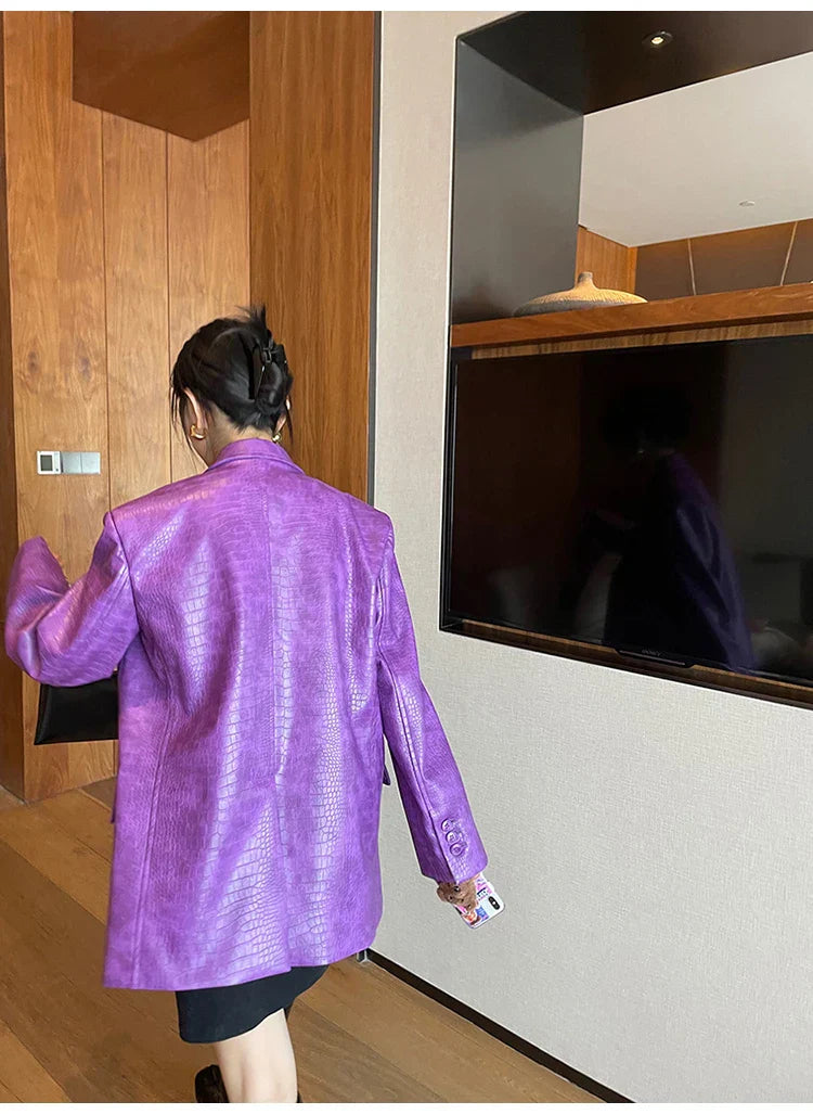 Blazer Gótico Amparo Oversized Crocodile