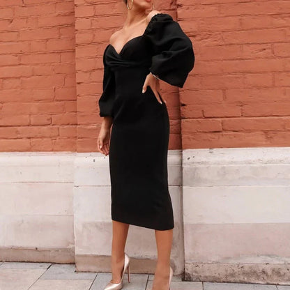 Vestido Gótico Lantern Sleeves Bodycon