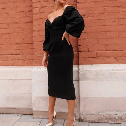 Vestido Gótico Lantern Sleeves Bodycon