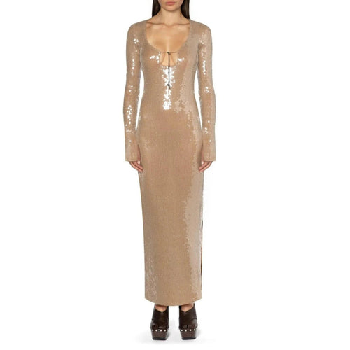 Vestido Gótico Apricot Sequin Maxi