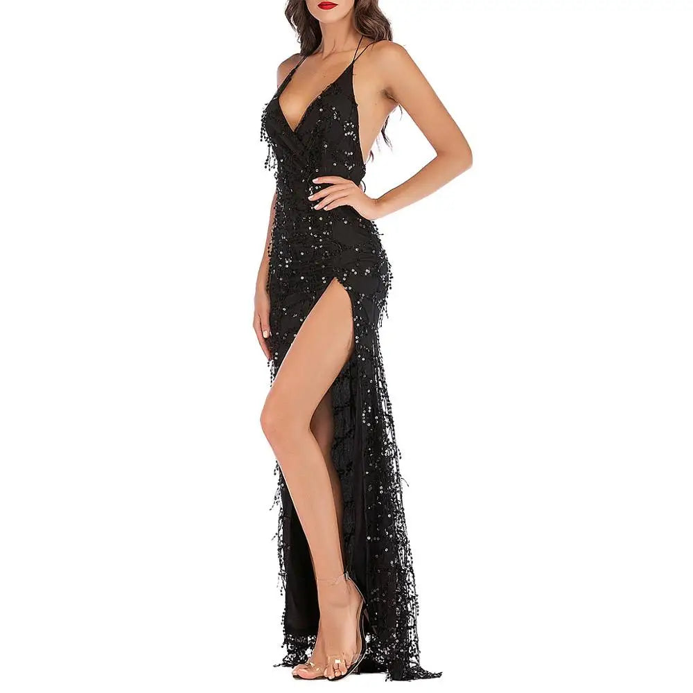 Vestido Gótico Sequined Irregular