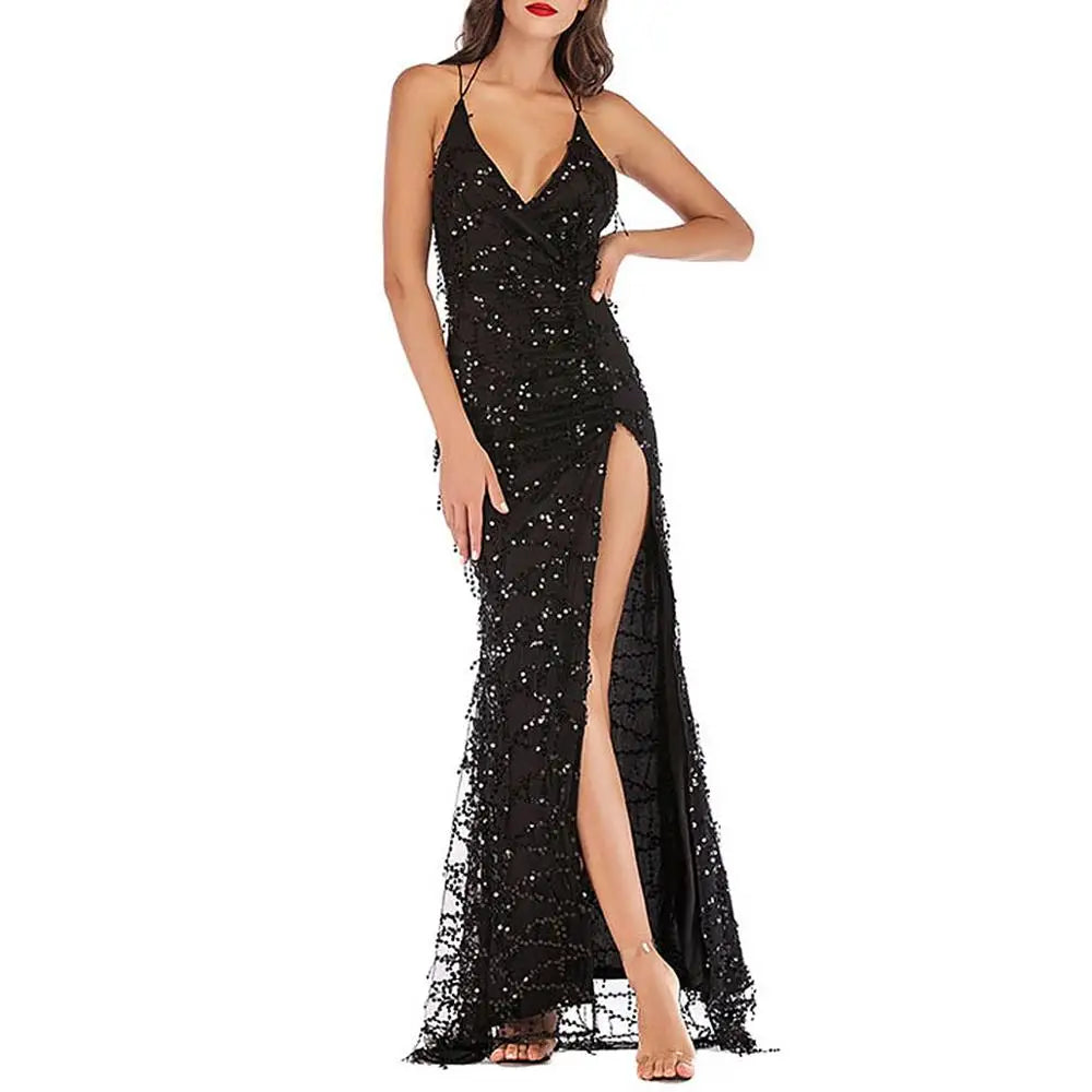 Vestido Gótico Sequined Irregular