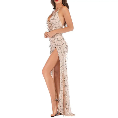 Vestido Gótico Sequined Irregular