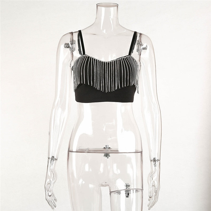 Top Gótico Rhinestone Tassel