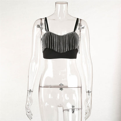 Top Gótico Rhinestone Tassel