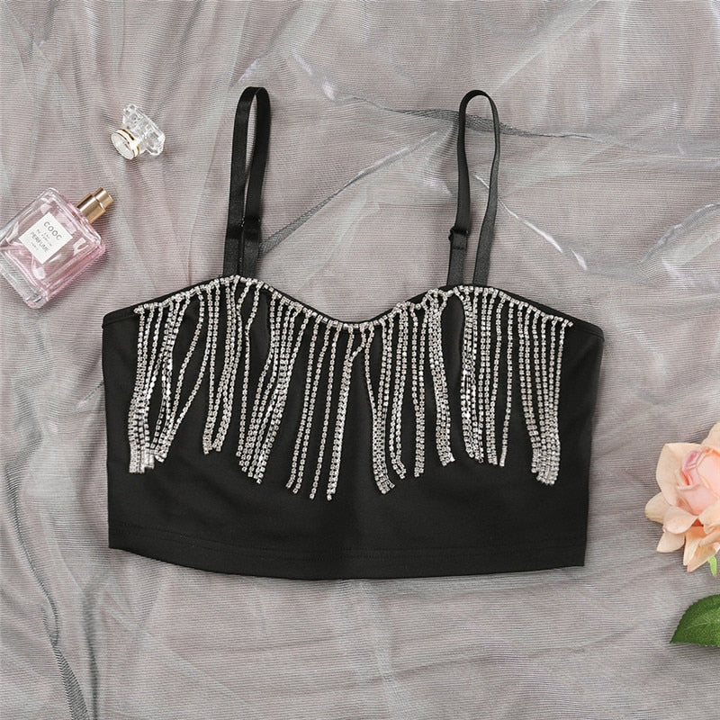 Top Gótico Rhinestone Tassel