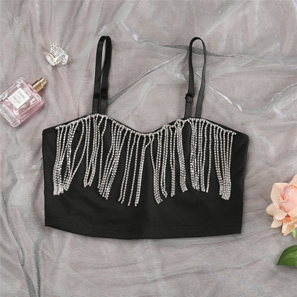 Top Gótico Rhinestone Tassel