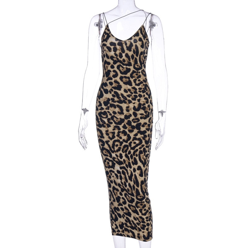 Vestido Gótico Leopard Print Midi