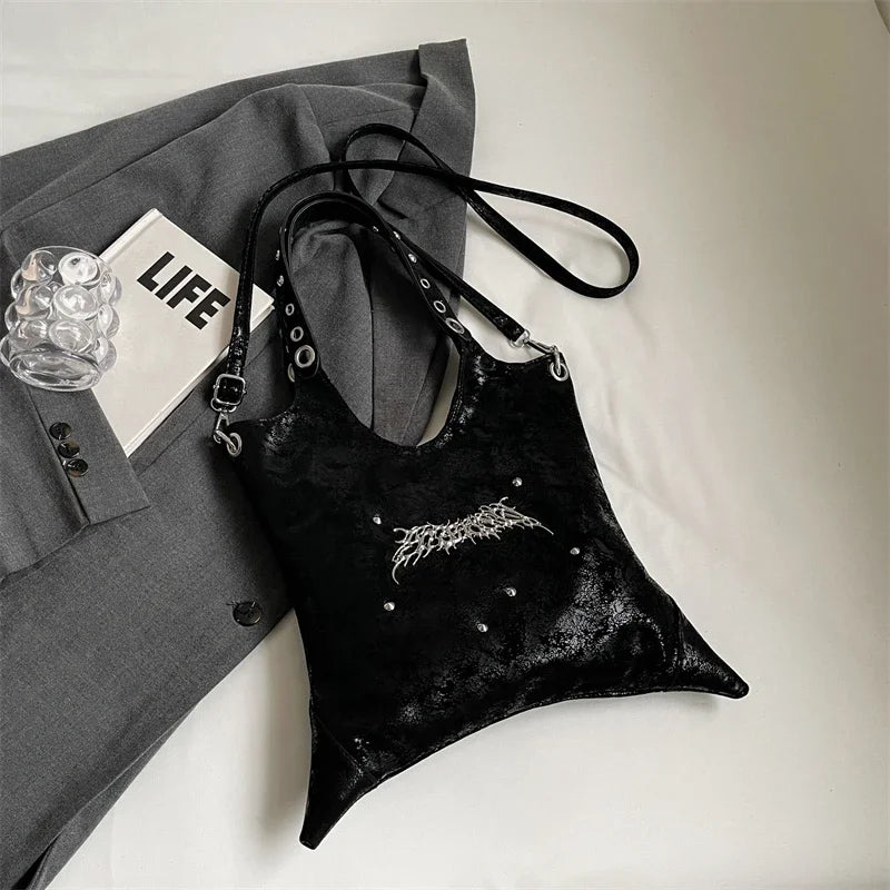 de Mujer Gótico Velvet Bolso Negro